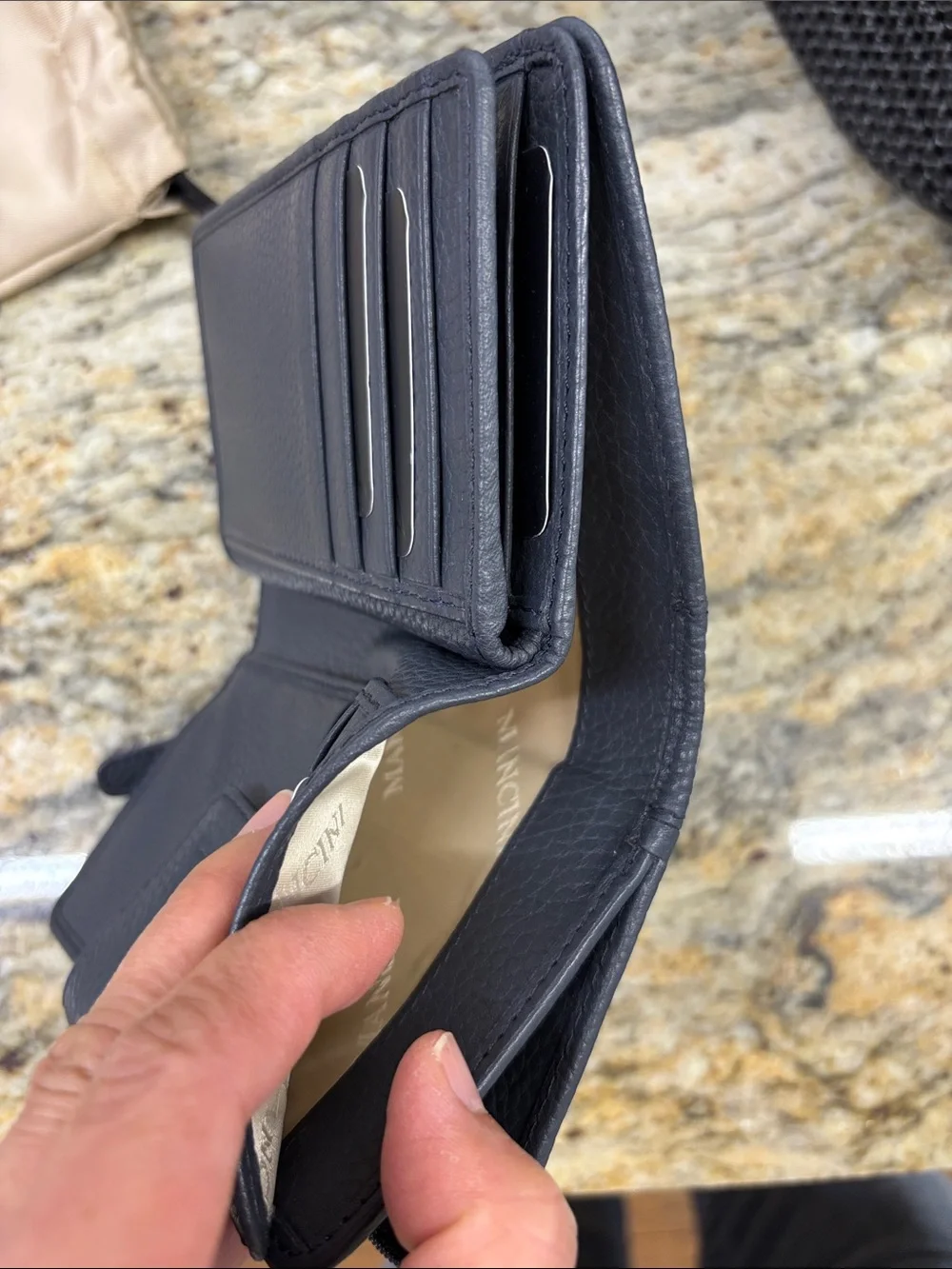 Mancini gray Leather Wallet
